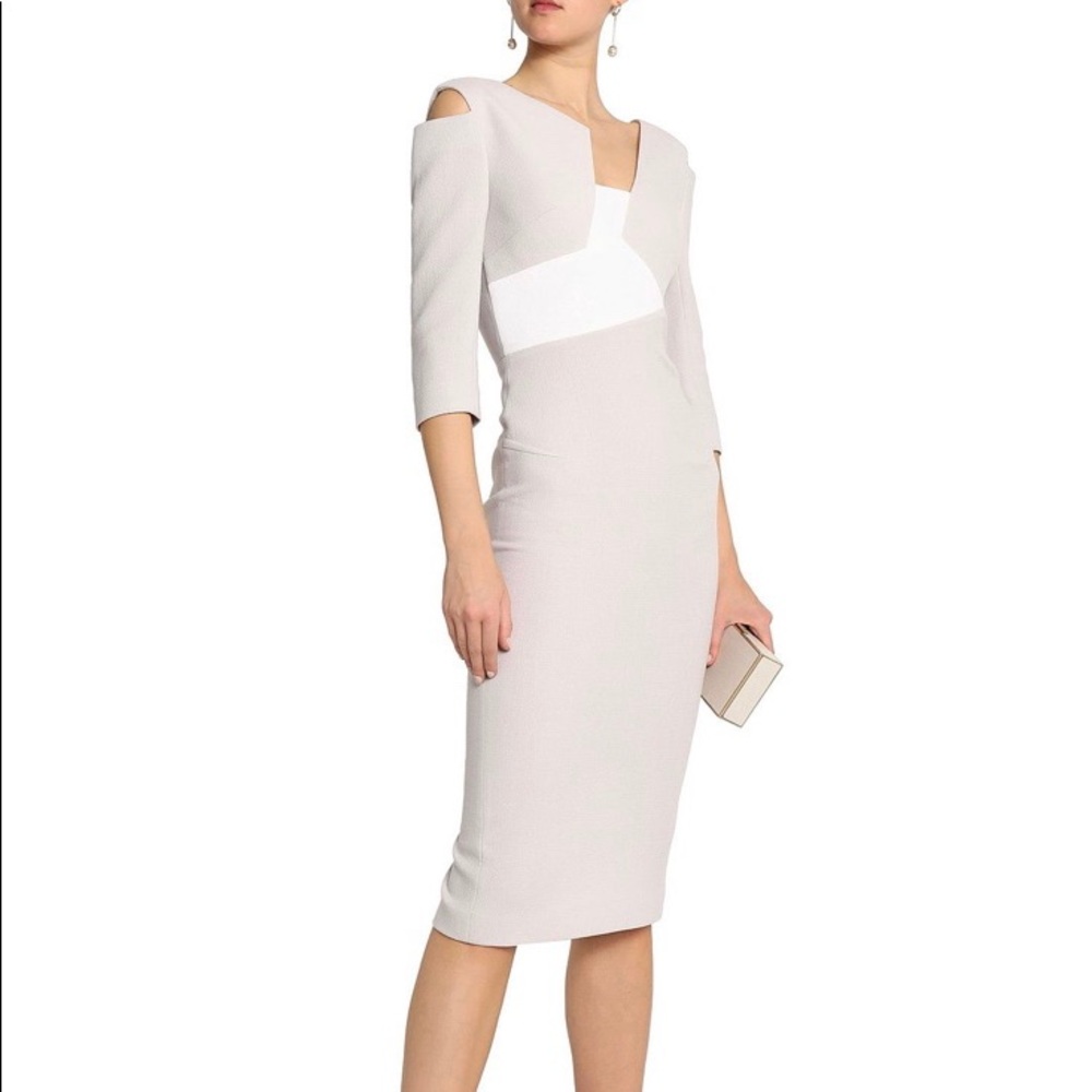 Roland Mouret two-tone wool-crepe dress